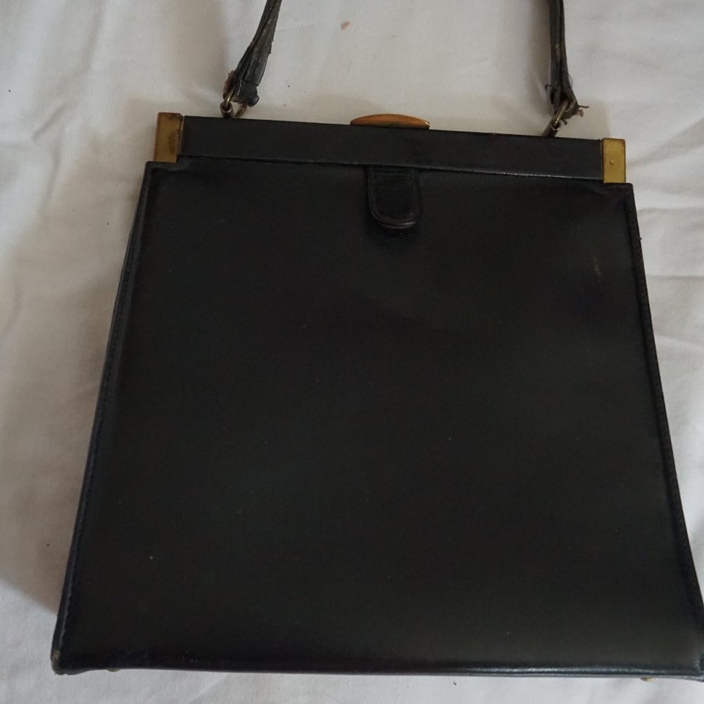 Vintage Real Leather 70s Evening Bag